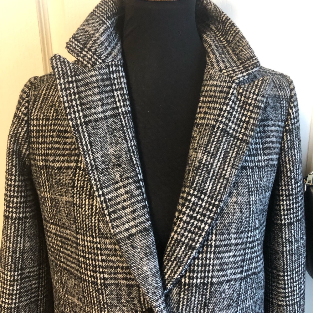 Joe Fresh Plaid Trench style car pea Coat - Picture 6 of 10